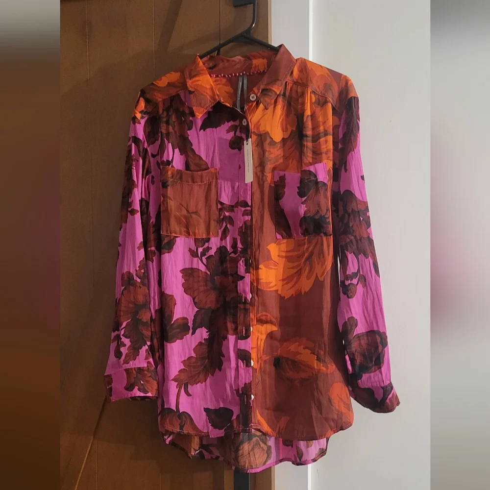 NWT Anthropologie Ladies Floral Blouse size M - Picture 7 of 11